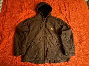 Wells Lamont Mens XL Brown Sherpa-Lined Duck Canvas Hooded Work Jacket